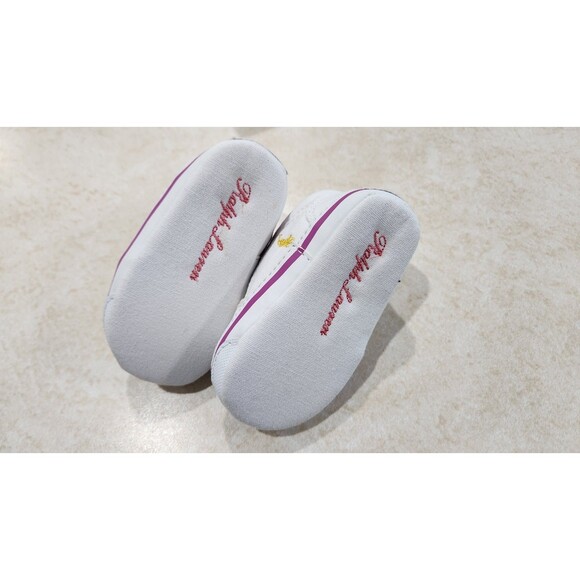 Ralph Lauren Layette Size 2 Infant Multicolor Polo Logo Tennis Shoes With Box - Picture 7 of 7